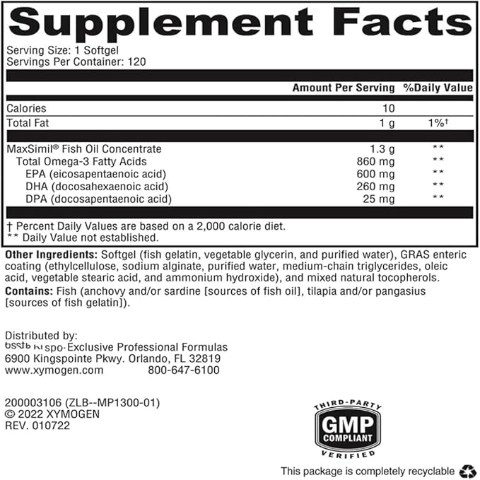 FFTSH Omega 1300EC Dietary Supplement – High Absorption Formula – 120 Softgels