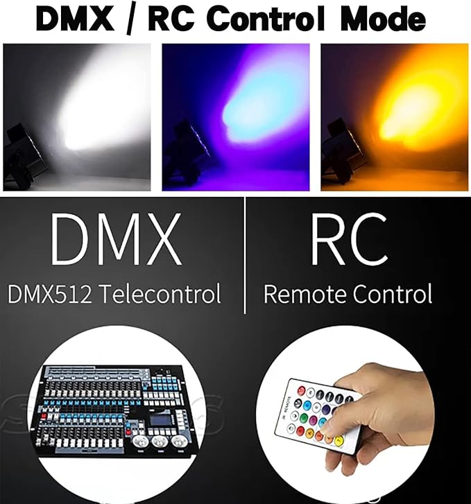 SHEHDS Par Can Lights LED 7x18W RGBWAP 6in1 Wash Stage Lights Remote and DMX512 Control Uplights Sound Activated Auto Run Flat for Christmas Wedding Party Disco - 1 Pack