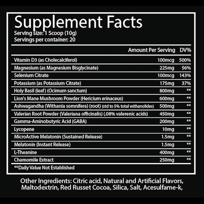 Troponin Nutrition Hit The Rack Night Time Recovery | Recovery and Sleep Supplement | Ashwagandha GABA Melatonin L-Theanine