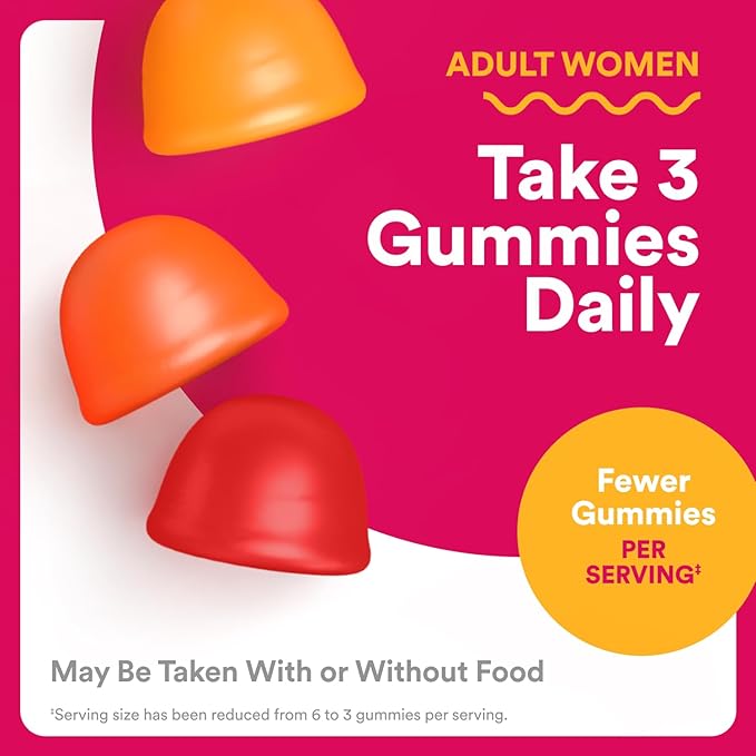 SmartyPants Women's Multivitamin Gummies Omega 3 (DHA/EPA) Methylfolate CoQ10 Vitamin D3 C Vitamin B12 B6 A K &amp Zinc Inositol Gluten Free 90 Count (30 Day Supply)