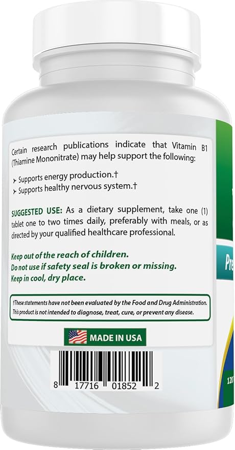 Best Naturals Vitamin B1 as Thiamine Mononitrate 500 mg 120 Tablets (120 Count (Pack of 3))