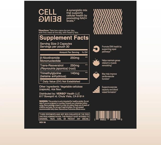 Verso Cell Being - NMN Resveratrol &amp TMG