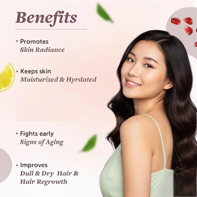 Vishopy Hair Skin Vitamins Supplement with Biotin Keratin Booster for Hair Growth Turmeric Primrose Oil &amp Collagen Supporter- 60 Capsules for Men and Women