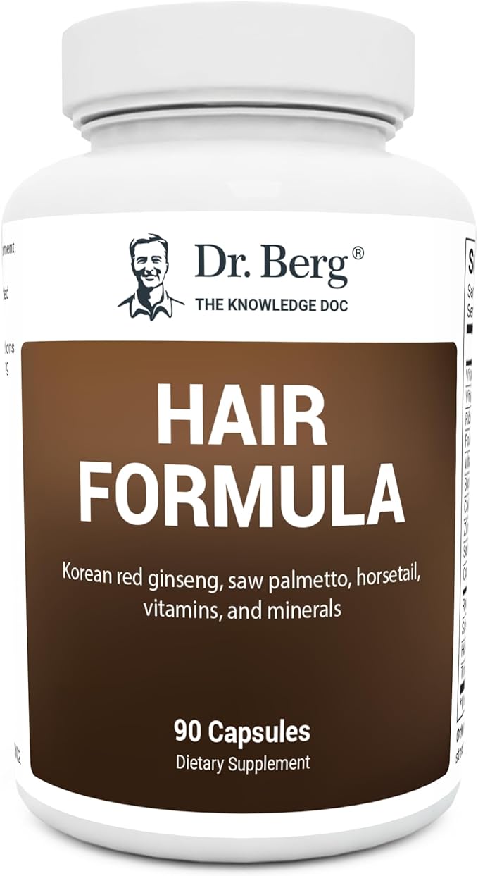 Dr. Berg All-in-One Vitamins for Hair Skin &amp Nails - Advanced Formula with Biotin Saw Palmetto DHT Blocker &amp Trace Minerals - 90 Veg Capsules