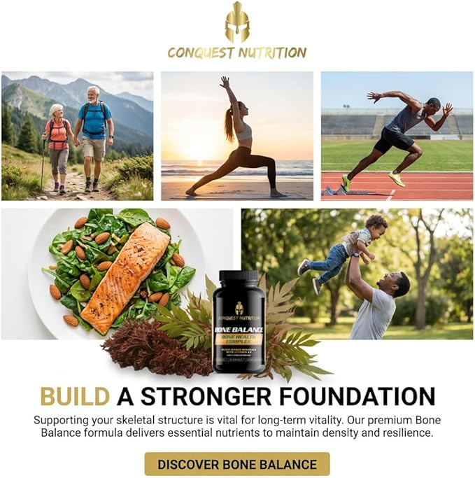 Bone Balance Health Complex – Calcium &amp Aquamin Red Algae Mineral Supplement with Vitamin K2 Turmeric &amp Trace Minerals for Bone &amp Joint Support – 90 Veggie Capsules