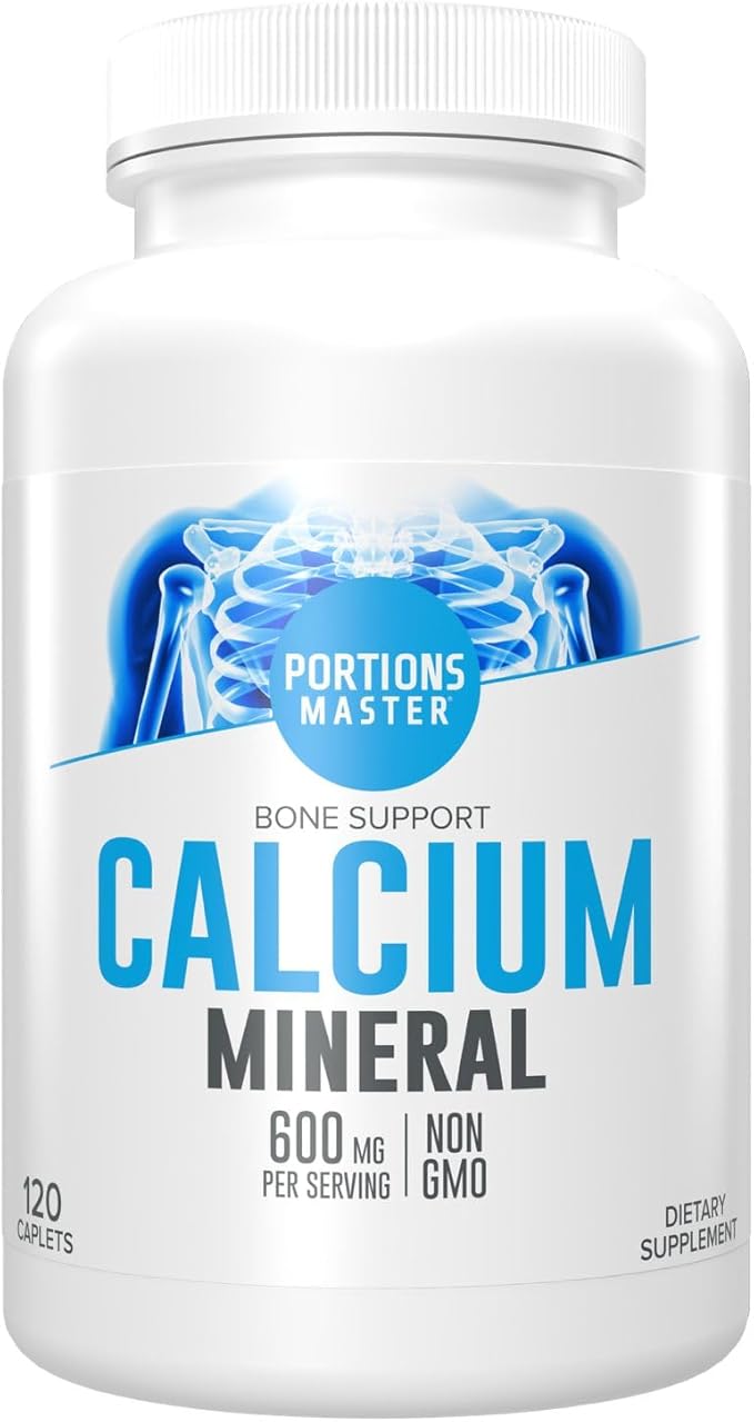 Portions Master Calcium Mineral Bone Support High Absorption Calcium with Vitamin D3 &amp MagnesiumSupports Strong Bones Teeth &amp Joint Health Non-GMO Gluten-Free (120 Vegetarian Capsules)