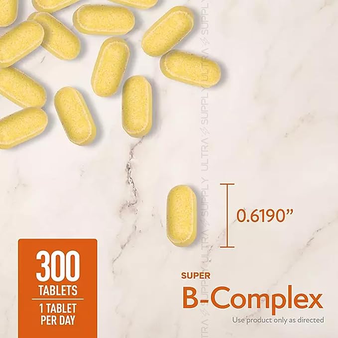 Members Mark B Complex Tablets (300 Count.) High Potency B Vitamins with Biotin Energy Support Daily Use