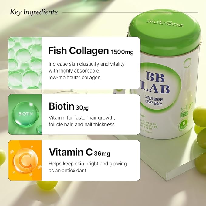 BB LAB Gift Set Low Molecular Korean Collagen Powder Stick Supplement Korean Marine Collagen Fish Collagen Peptides Vitamin C Glycine Fast Absorption