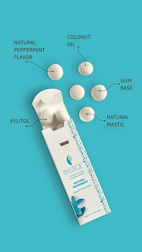 Mastiqe Sugar Free Hard Chewing Gum with Natural Mastic (Peppermint)