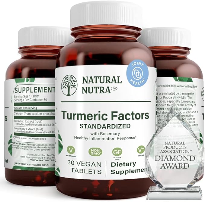 Natural Nutra Turmeric Curcumin with 95% Curcuminoids Extract Supplement with Rosemary for Brain Health Enhances Memory and Improves Concentration Improve Digestion 350 mg 30 Vegan Tablets