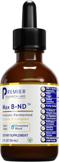 Premier Research Labs Max B-ND Liquid Vitamin - B-Complex for Liver &amp Brain Health - Sublingual Drops for Energy Immune &amp Adrenal Support - 2 fl oz - Thiamin B12 B6 &amp More - for Men Wo