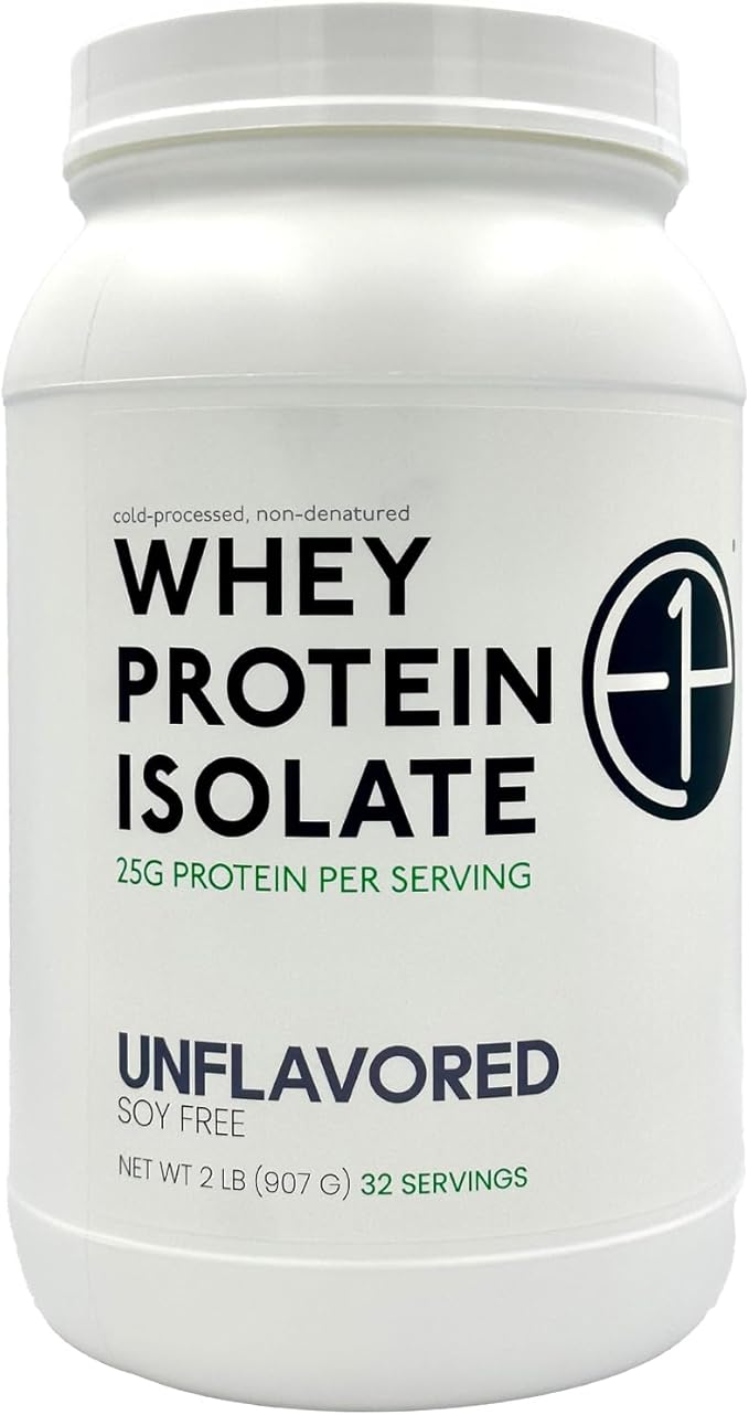 Whey Protein Isolate 2lbs (32 Servings) Unflavored Non-GMO Cold-Processed Non-Denatured Third-Party Lab Tested. Made with Halal and Kosher Certified Ingredients.