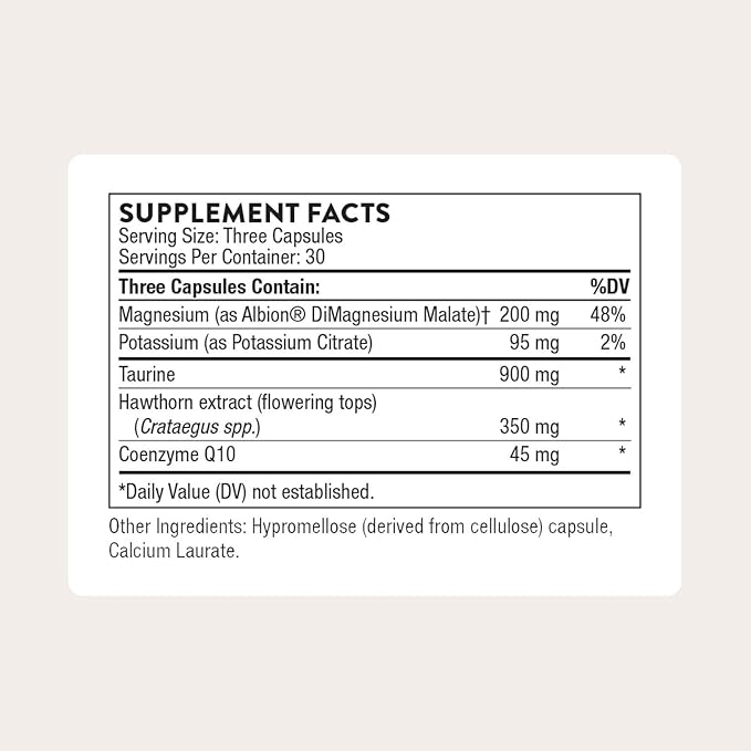 THORNE - Heart Health Complex - with CoQ10 Taurine and Hawthorn - Coenzyme Q10 Supplement with Minerals Amino Acids and Botanicals - 90 Capsules