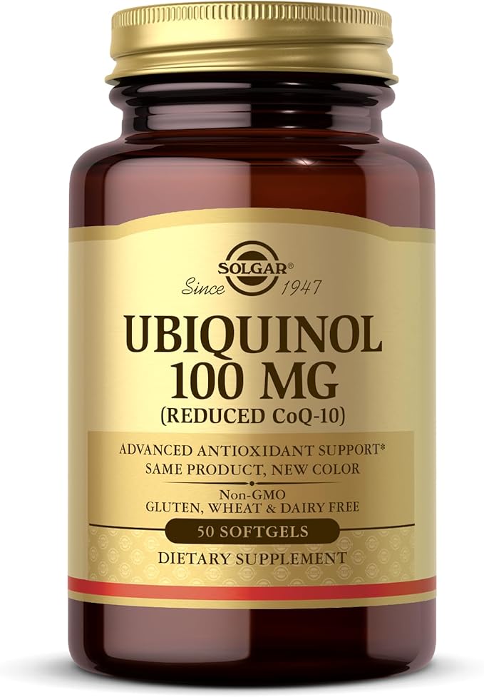 Solgar Ubiquinol 100 mg (Reduced CoQ-10) - 50 Softgels - Advanced Antioxidant Support - Non-GMO Gluten Free Dairy Free - 50 Servings