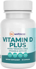Reignite Wellness by JJ Virgin | Vitamin D Plus | Relevant Serving of 5000 IU Highly Absorbable Vitamin D + Vitamin K1 &amp K2 | GG Supplement for Immune Health | Bone and Heart Supplement | 60 Soft