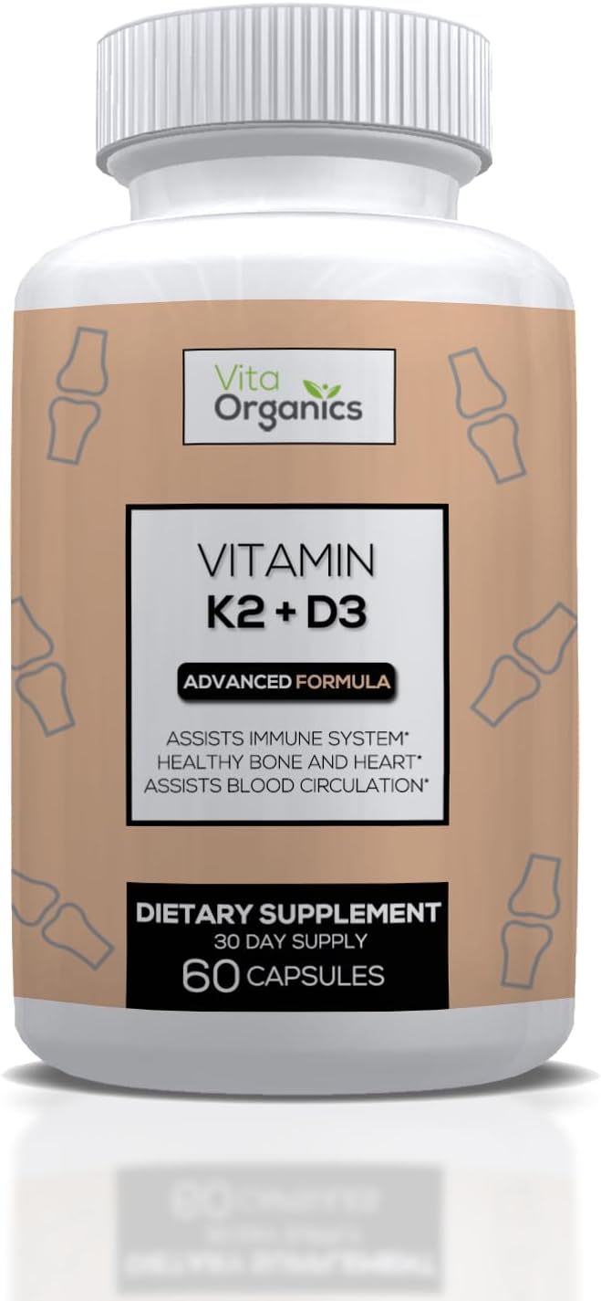 Vitamin K2+D3 10000 IU with BioPerine for Immunity Heart Bone and Blood Support