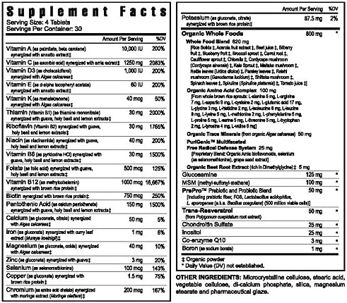 Youngevity Beyond Tangy Tangerine 2.0 Multi-Vitamin &amp Mineral Complex - Made with Natural &amp Whole Foods | 160000 ORAC | 120 Tablets - 6-Pack