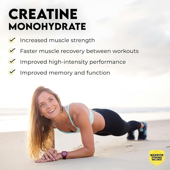 Creatine Monohydrate Powder 1 lb 100 Servings ISO Certified Tested Vegan Unflavored Micronized Powder- Support Muscles Cellular Energy &amp Cognitive Function