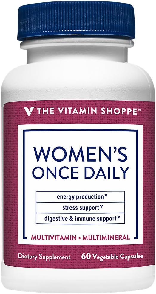 The Vitamin Shoppe WomenaTMs Once Daily Multivitamin a Immune Energy Digestive and Stress Support (60 Capsules)