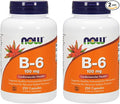 NOW Vitamin B-6 100mg250 Capsules (Pack of 2)