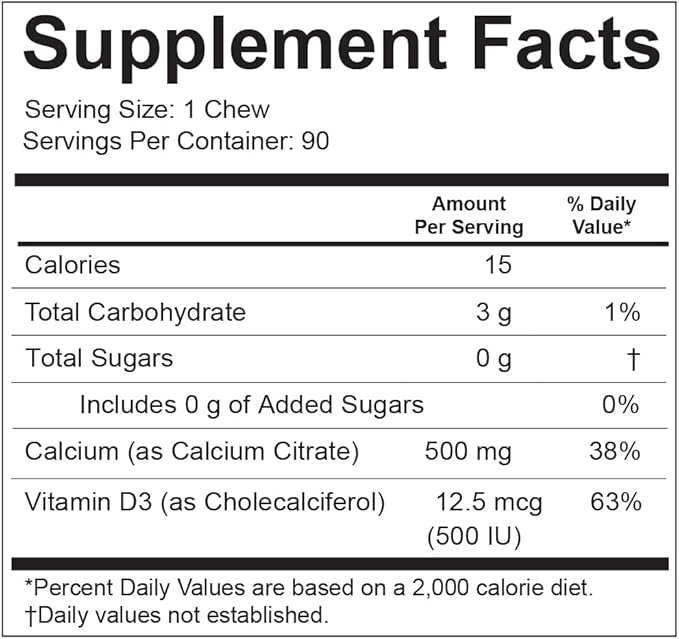 Celebrate Vitamins Bariatric 500mg Calcium Citrate Soft Chews with 500 IU Vitamin D3 – Essential for Gastric Bypass Patients &amp Bone Health - Sugar &amp Gluten Free Fruit (270 Chews)