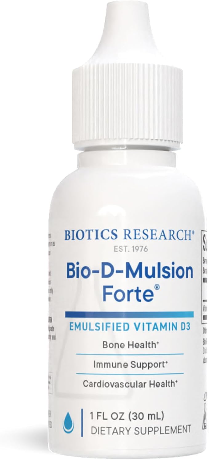 Biotics Research Bio-D-Mulsion Forte Liquid Vitamin D Drops 4000 IU – Vitamin D3 2000iu /Drop for Adults –Best Absorption Strengthens Bones Supports Cardiovascular &amp Immune System -1 fl oz