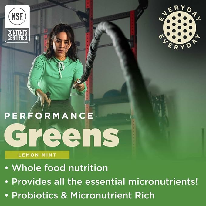 Gnarly Nutrition Performance Greens Lemon Mint (11.64 oz) and Gnarly Whey Grass-Fed Protein Supplement Vanilla (32.0oz)