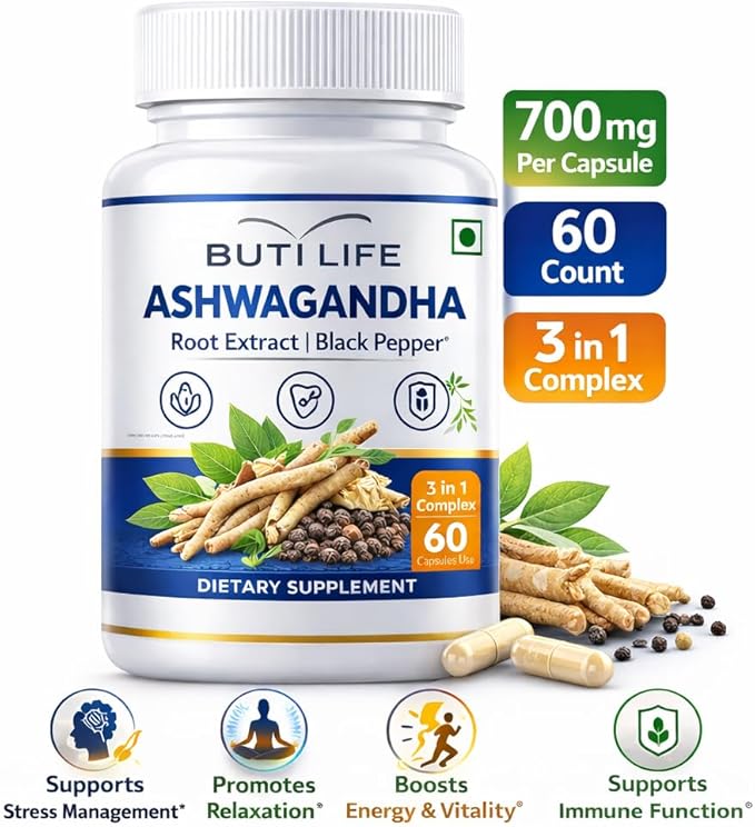 Ashwagandha Capsules 700mg – Ashwagandha Root Extract Herbal Adaptogen Supplement – Vegetarian Non-GMO &amp Gluten Free – 120 Veg Capsules
