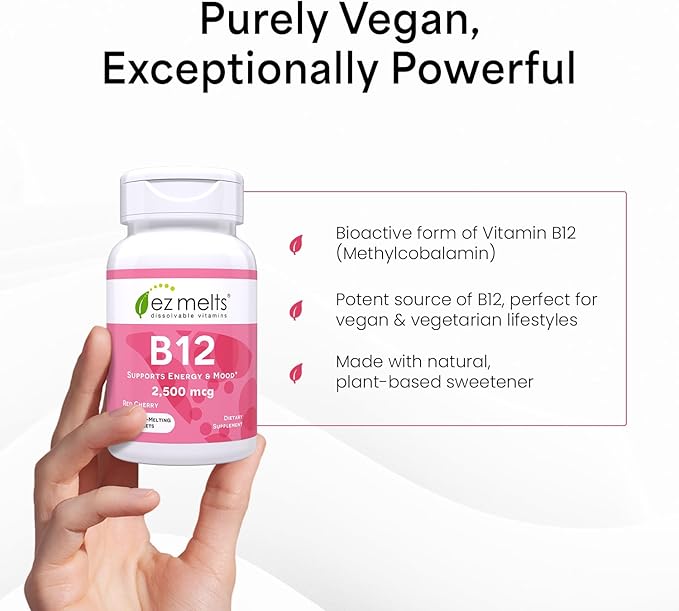 EZ Melts B12 Sublingual Vitamin and Dissolveable Calcium and Magnesium Supplement Bundle