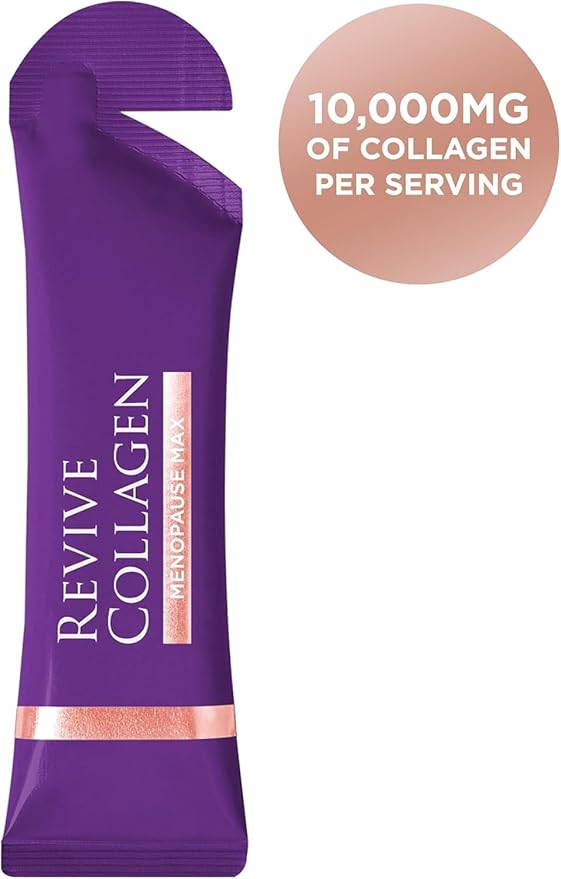 Revive Collagen Menopause Max — Hydrolyzed Marine Collagen Drink for Women 10000MG Lutein Reishi Mushroom Vitamin B6 B12 C &amp D for Skin &amp Eye Wellness Pineapple &amp Coconut Flavour