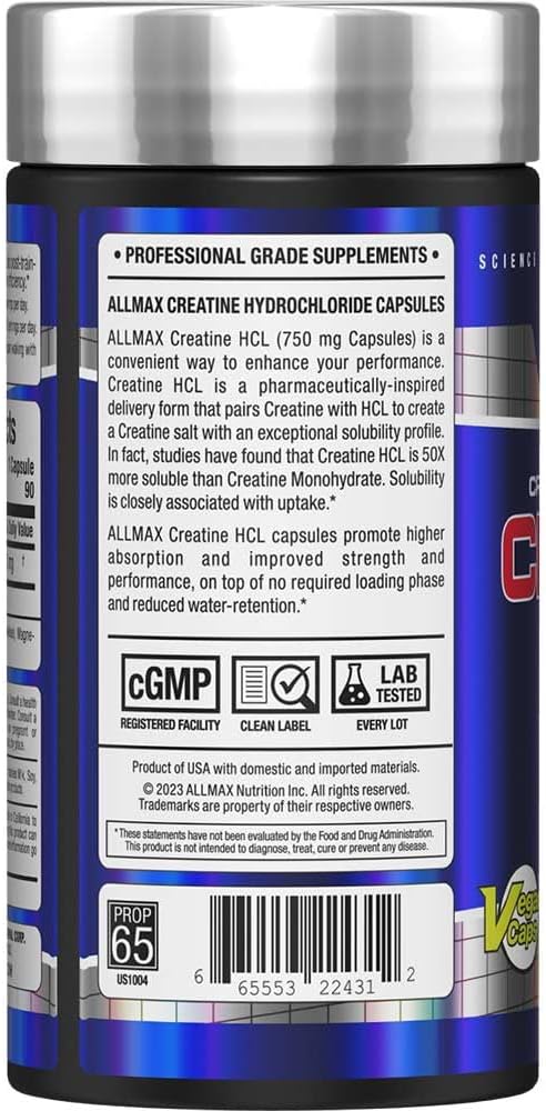 ALLMAX Essentials Creatine HCL 750 mg 90 Capsules