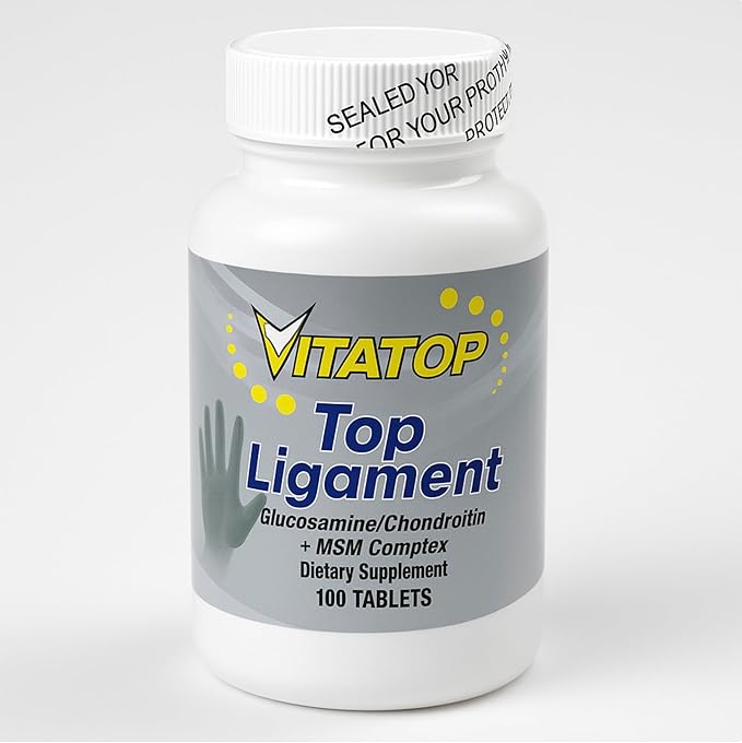 Vita-top Top Ligament Supplement | 100 Tablets | Glucosamine Chondroitin MSM Complex | Daily Routine Support | No Artificial Additives | Adult Use | Compact Bottle for Easy Storage-Bee Therapy