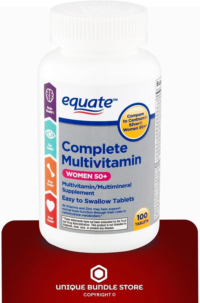 Unique Bundle Store Multivitamin for Women 50 Plus – 100 Tablets One Daily Women’s Multivitamin with Essential Vitamins and Minerals Adult Vitamins for Women Over 50 (Pack of 2)