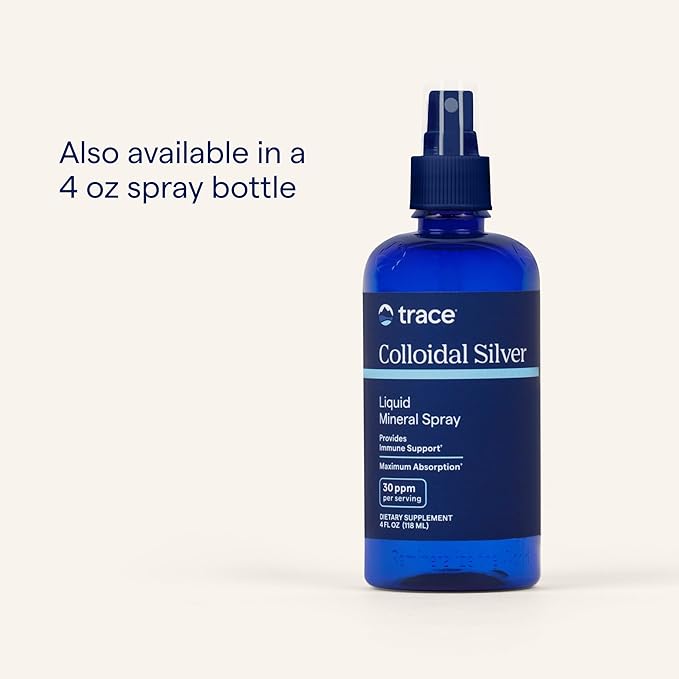 Trace Minerals Colloidal Silver - Pure Colloidal Silver Supplement for Immune Support - Natural Mineral Drops - High-Potency Formula - Gluten-Free - Vegan - 8 fl oz (24 Servings)