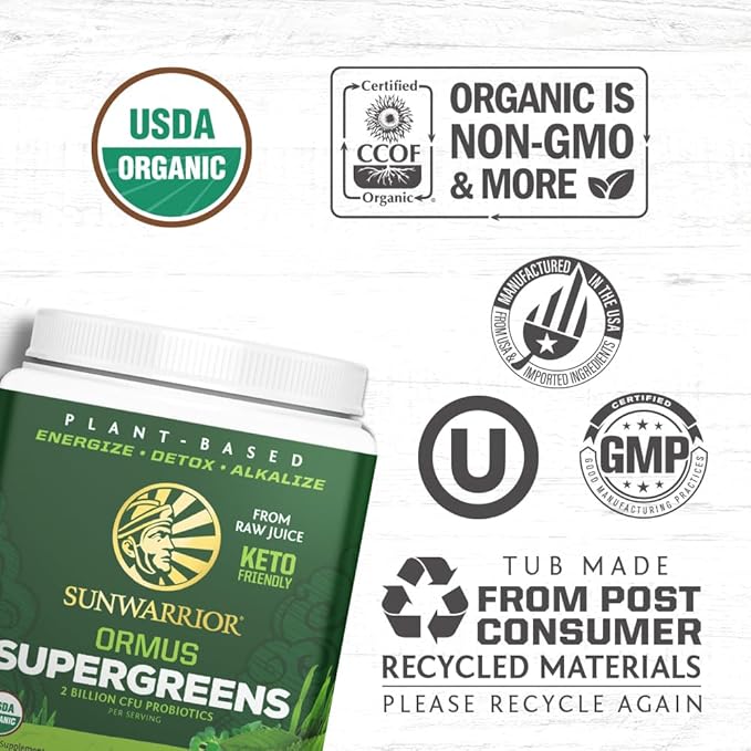 Organic Greens Powder Superfood Complex | Organic Super Greens Powder from Raw Juice with Probiotics Moringa Leaf &amp Electrolyte Minerals | Vegan Non-GMO No Added Sugar (Mint 45 Servings)