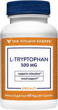 The Vitamin Shoppe L-Tryptophan 500MG Supports Relaxation Positive Mood &amp Sleep (60 Veggie Capsules)