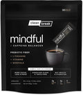 Mindful Tasteless Prebiotic Fiber for Your Coffee - Enhanced with L-Theanine Magnesium B Vitamins - Dissolves Clear &amp Taste-Free - Unflavored Unsweetened (30 Count)