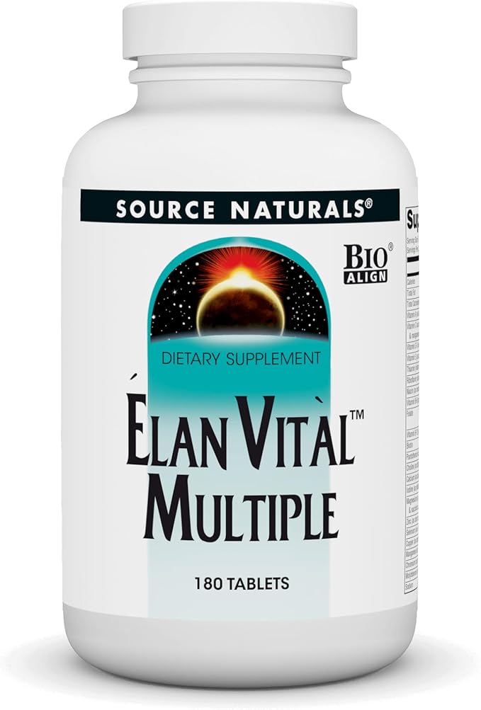 Source Naturals Elan Vital Multiple - Supports Brain Heart Liver Immune Energy Boost - 180 Tablets