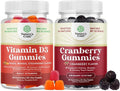 Bundle of Vitamin D3 Gummies for Daily Wellness &amp Bone Muscle &amp Immune Support and Natural Cranberry Gummies for Women and Men - for Urinary Tract Health Kidney Support Bladder &amp Immune He