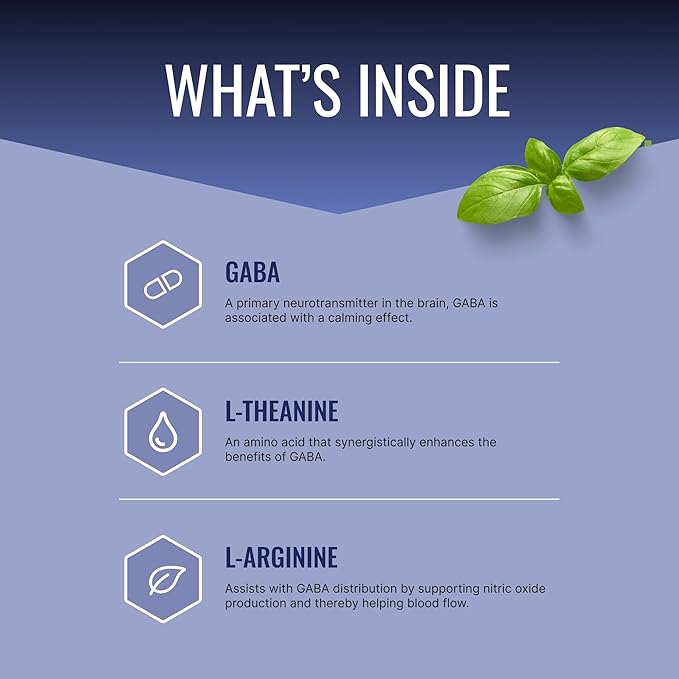Approved Science GABA+ - Promote Calm Improve Sleep Boost Mood - GABA L-Theanine L-Arginine Vitamin B6 BioPerine - High Absorption - 60 Capsules - Vegan