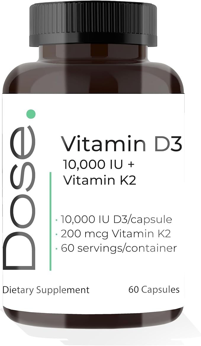 DOSE K2D3 - Vitamins and Minerals for Daily Wellness and Nutritional Support - 180 Capsules