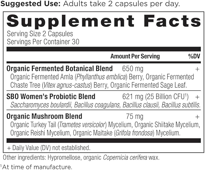 Ancient Nutrition Probiotics for Women SBO Probiotics Women's 60ct Digestive and Immune Support Bloating Relief for Women Gluten Free Superfoods Blend 25 Billion CFUs*