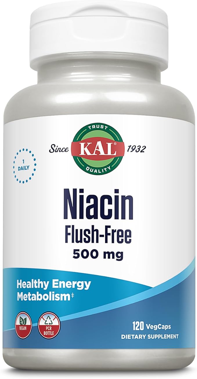 KAL Niacin Flush-Free Capsules 500 Mg 120 Count