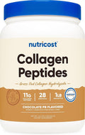 Nutricost Collagen Peptides Powder (Chocolate Peanut Butter Flavored) 1 LB - Grass-Fed Collagen Hydrolysate Gluten-Free
