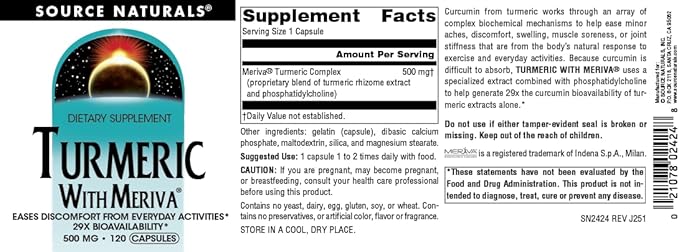 Source Naturals Turmeric with Meriva 500 mg - 120 Capsules