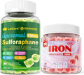 1 Pack Vegan Iron Supplement &amp Sulforaphane with Glutathione Gummies