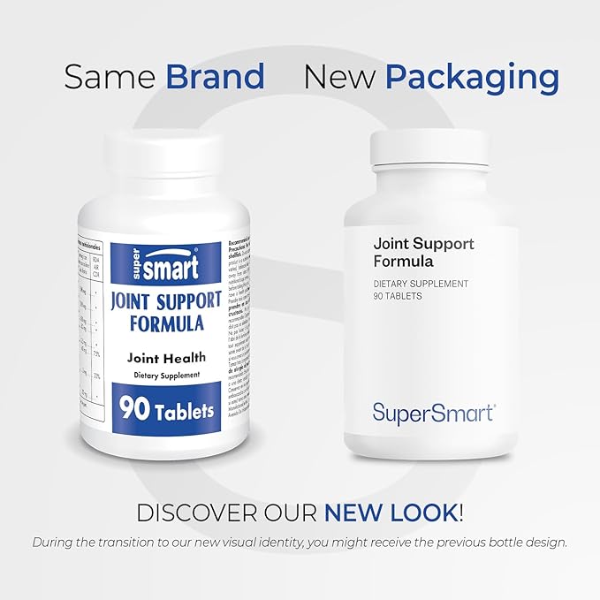 Supersmart - Joint Support Formula - with Glucosamine Chondroitin Hyaluronic Acid &amp MSM | Non-GMO &amp Gluten Free - 90 Tablets