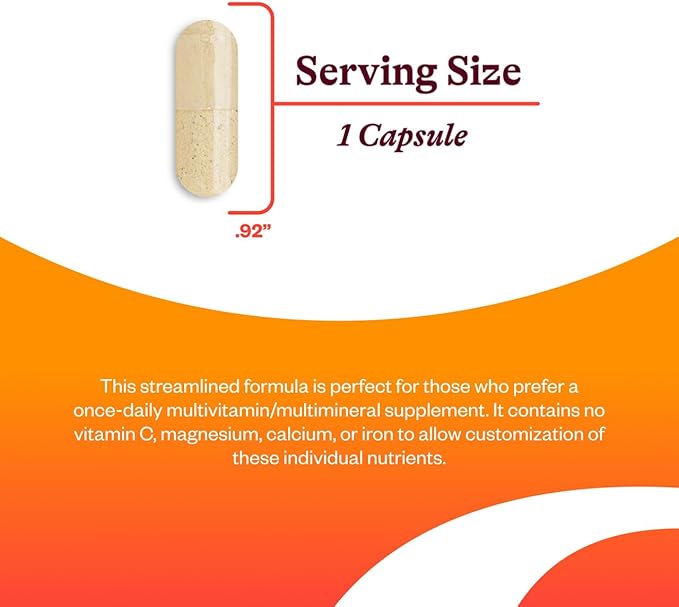 Seeking Health Multivitamin One - Supplement with Zinc Vitamin B12 &amp Vitamin A - Magnesium-Free Formula - Multivitamin Supports Methylation &amp Healthy Aging - 45 Capsules