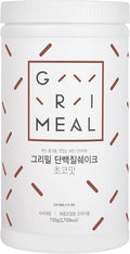 GRIMEAL Meal Replacement Shake ㅣ 12 Flavors for Daily Nutrition ㅣ High Protein Low Sugar Formula ㅣ Plant &amp Whey Protein Blend ㅣ Includes 11 Vitamins &amp Minerals ㅣ Choco 750g Powder