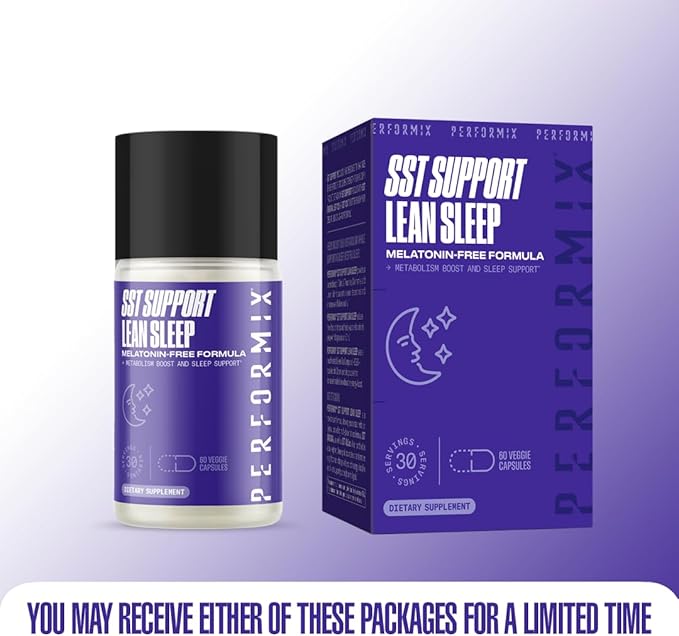 PERFORMIX - SST Support Lean Sleep - Herbal Sleep Aid Supplement - Gentle Nighttime Support - Calming Formula - 60 Veggie Capsules for Adults